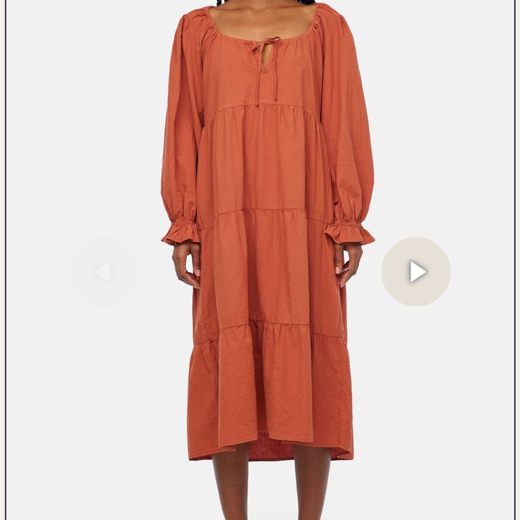 Lacausa Tate Dress - Rust Long Sleeve Dress $176 Msrp